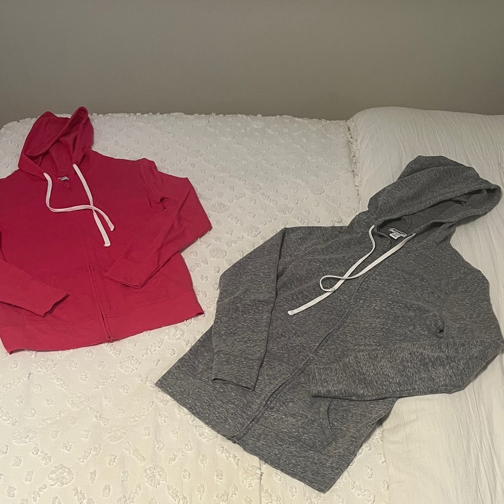 Fuchsia Pink and Gray Hoodies
